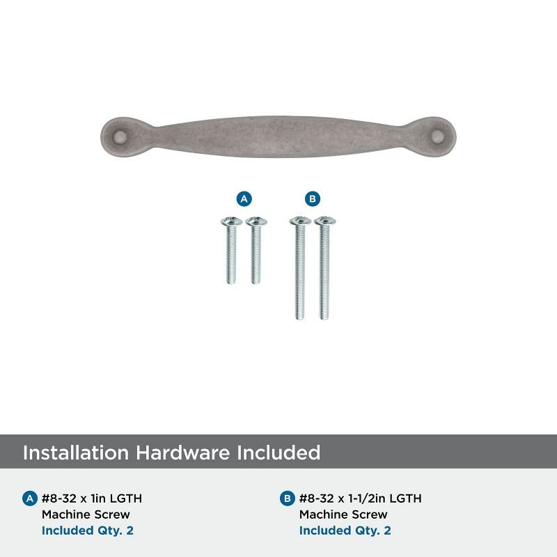 Amerock Inspirations 3 inch (76mm) Center-to-Center Weathered Nickel Cabinet Pull
