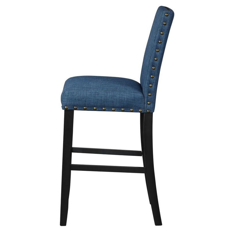 New Classic Furniture, Furniture Crispin Solid Wood 29" Barstool - Marine Blue (Set of 2), Blue