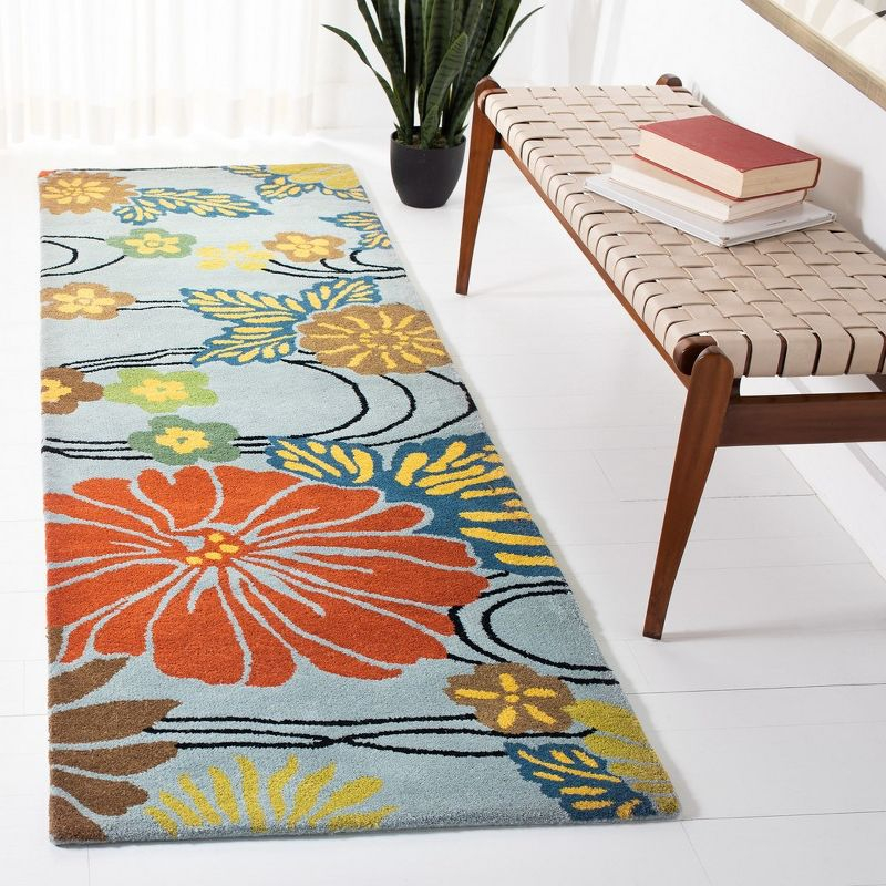 Soho SOH738 Hand Tufted Indoor Runner Rug - Blue/Multi - 2'6"x6' - Safavieh.