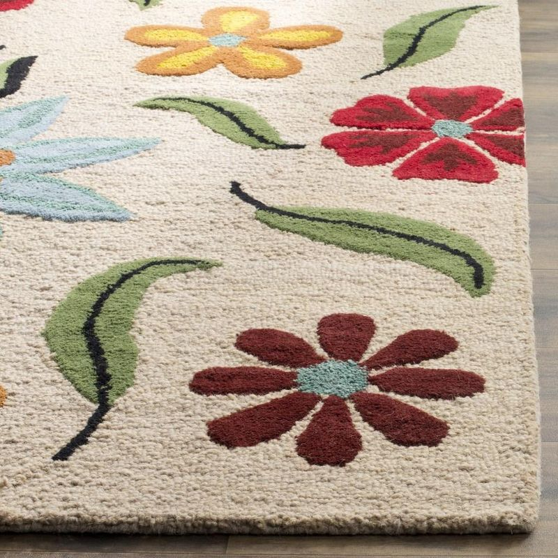 Blossom BLM678 Hand Hooked Area Rug - Beige/Multi - 4'x6' - Safavieh..