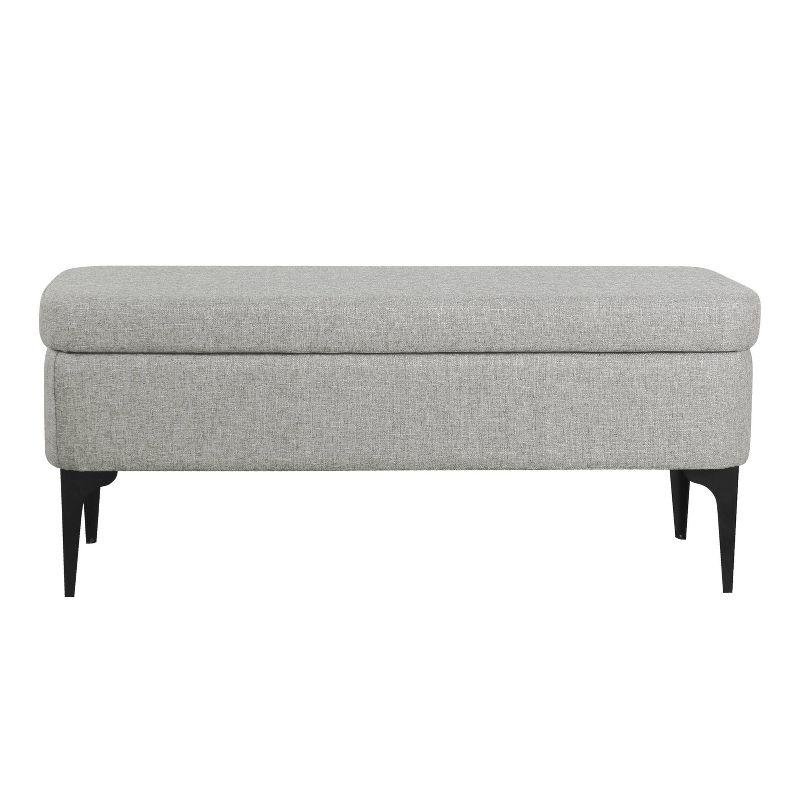 Large Modern Storage Bench Sustainable Gray Woven - HomePop