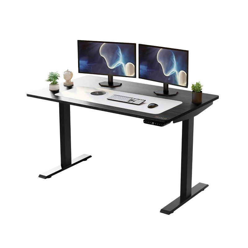 60"x30" Electric Standing Desk with Adjustability Bamboo Black - Uncaged Ergonomics