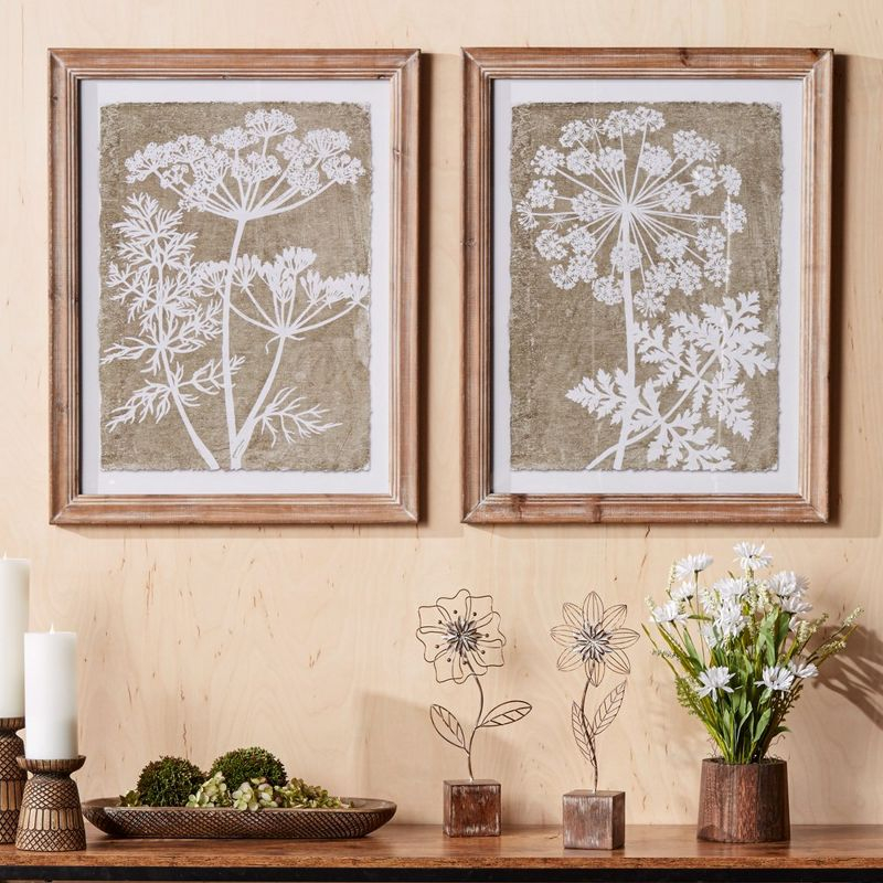 Melrose Framed Queen Anne's Lace Wall Art (Set of 2)