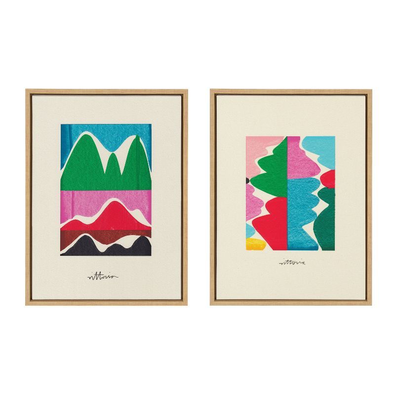 Kate and Laurel Sylvie Beyond Our Wildest Dreams and Remember When People Kissed Framed Canvas Art Set by Amber Vittoria