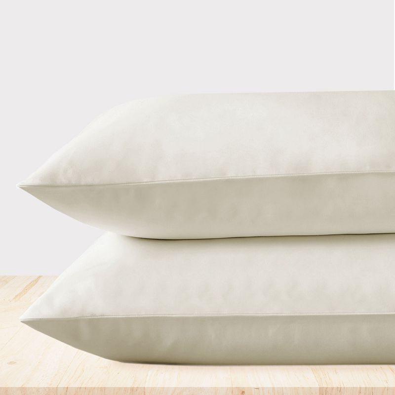 Luxury Pillowcase Set - 800 Thread Count 100% Cotton Sateen, Soft & Cooling Pillowcases by California Design Den - Ivory, Standard/Queen Pillowcases