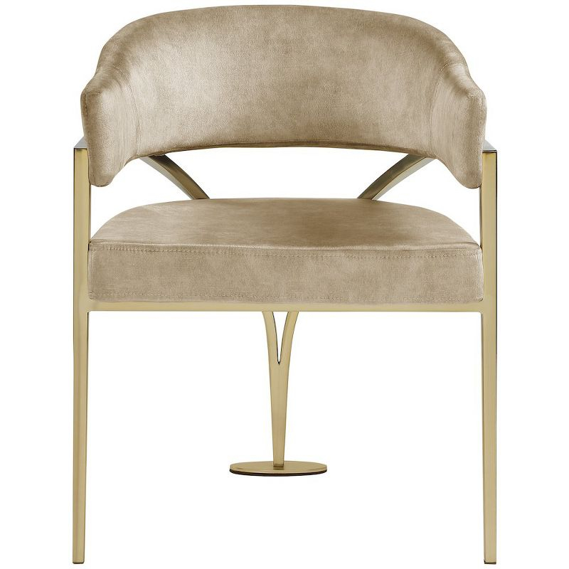 Meridian Furniture,Madelyn Beige Velvet Dining Chair, Set of 2