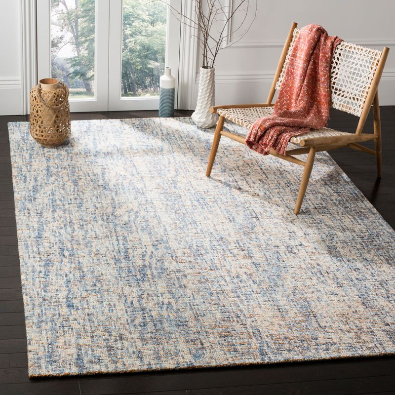 Abstract ABT468 Handmade Indoor Area Rug - Dark Blue/Rust - 5'x8' - Safavieh