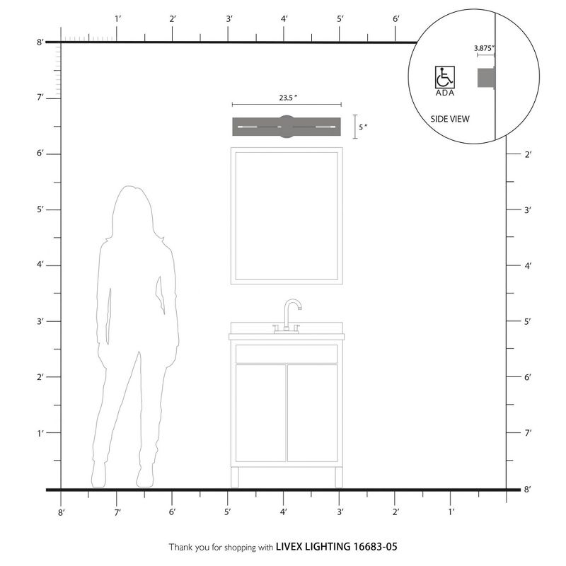 Livex Lighting Soma 3 - Light Vanity in  Polished Chrome