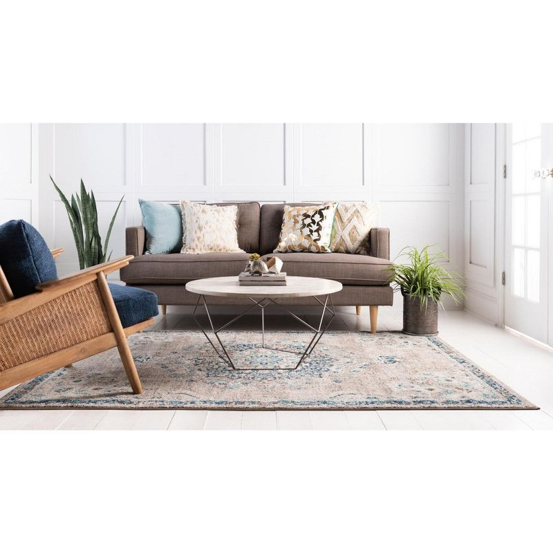 Unique Loom Penrose Collection Area Rug - Alexis (7' 10" x 10' Rectangle Gray/Beige)