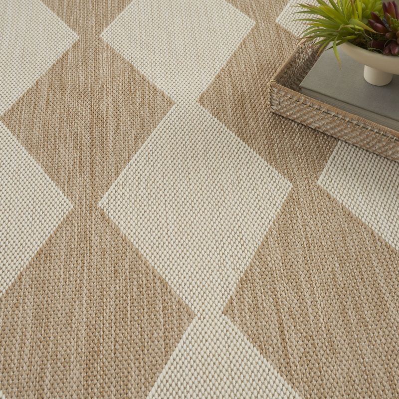 Nourison Positano 4' x 6' Jute Diamond Modern Flatweave Indoor/Outdoor Rug
