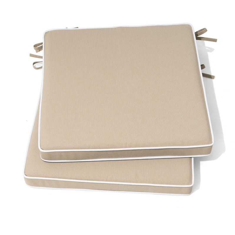Crestlive Products Outdoor Chair Cushions Set of 2 Fade Resistant Beige