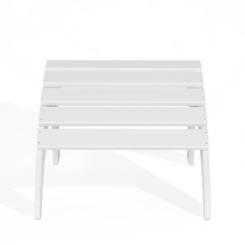 WestinTrends All-Weather Outdoor Patio Poly Adirondack Ottoman Footrest, White