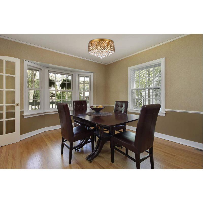 Elegant Lighting Tully 6 lights brass flush mount