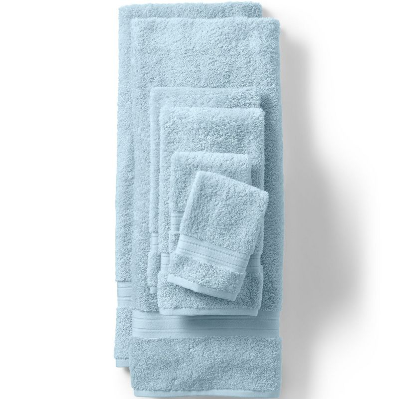 Lands' End Premium Supima Cotton 2-Piece Washcloth Set - Washcloth Set - Dusty Blue