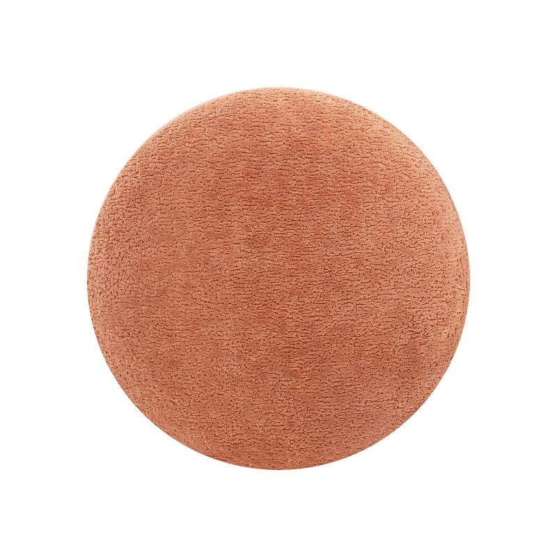 Jennifer Taylor Home Fuji 15" Mushroom Footstool Ottoman, Spice Orange Fleeced Teddy