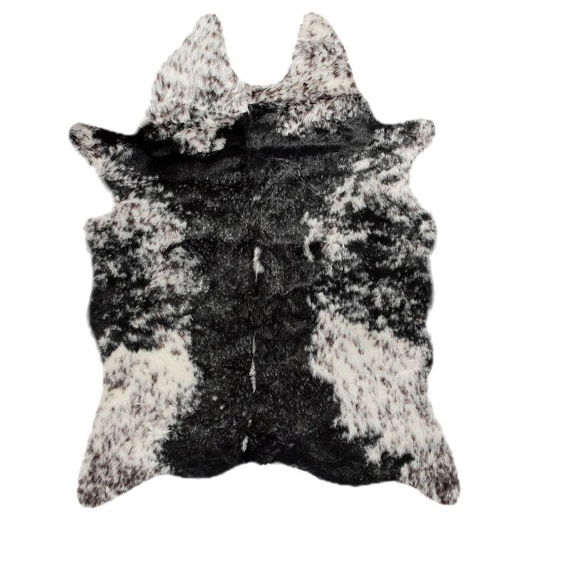 Luxe Classic Faux Hide Rug | Edinburgh s&p black/white | 4.25'x'5