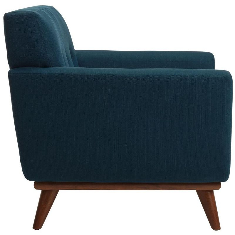 Opal Linen Tufted Arm Chair - Dark Teal - Safavieh