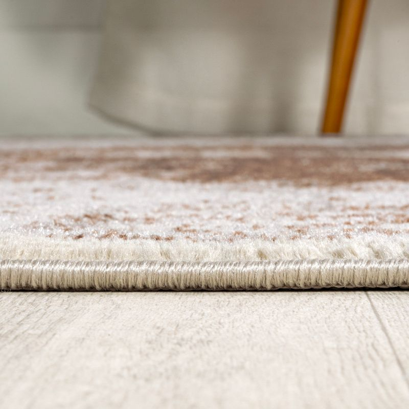 JONATHAN Y Rosalia Cottage Medallion Cream/Brown 5 ft. x 8 ft. Area Rug