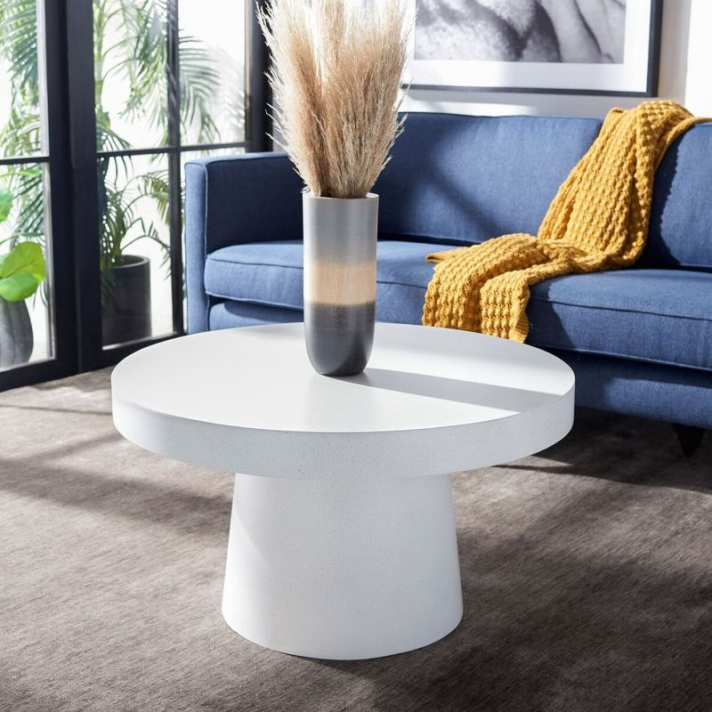 Jaria Faux Concrete Coffee Table - White Terrazzo - Safavieh