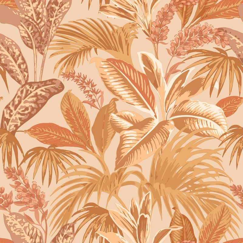 Tempaper & Co.® Havana Palm Removable Peel and Stick Wallpaper, Terracotta Sun, 28 sq. ft.: Vinyl Botanical Leaf Design
