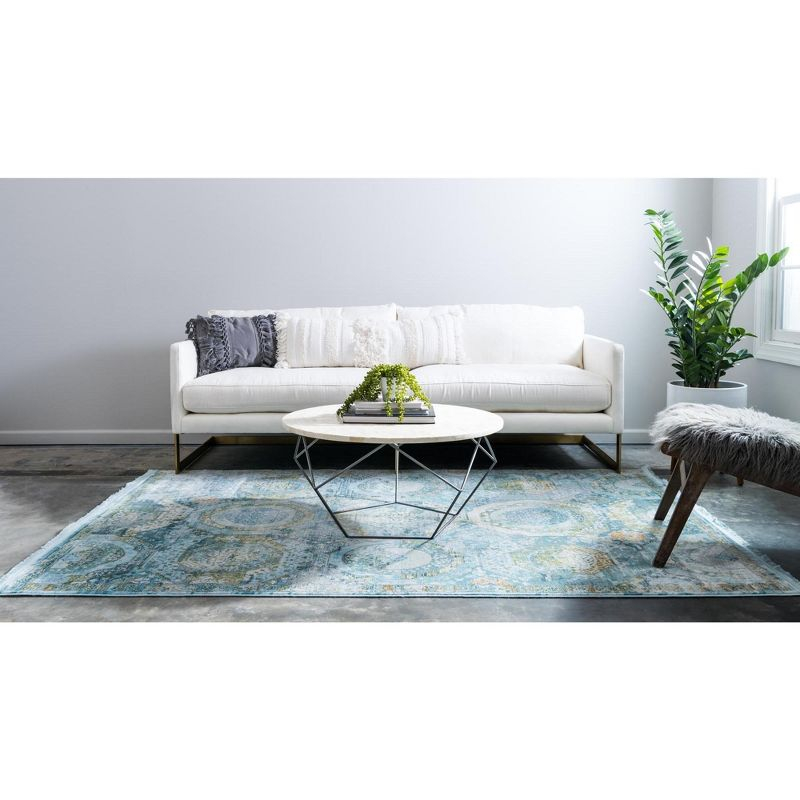 Unique Loom Baracoa Collection Area Rug - Coppelia (7'  x 10' Rectangle Light Blue/Blue)