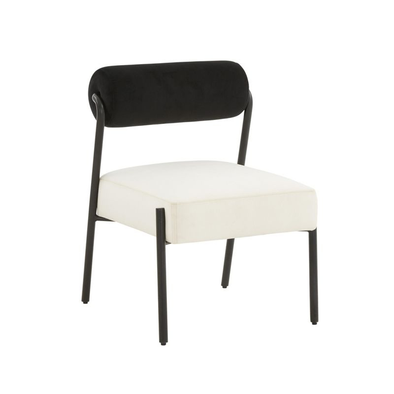 Jolene Velvet Accent Chair Black, Cream 20.8"W x 24.3"D x 29"H