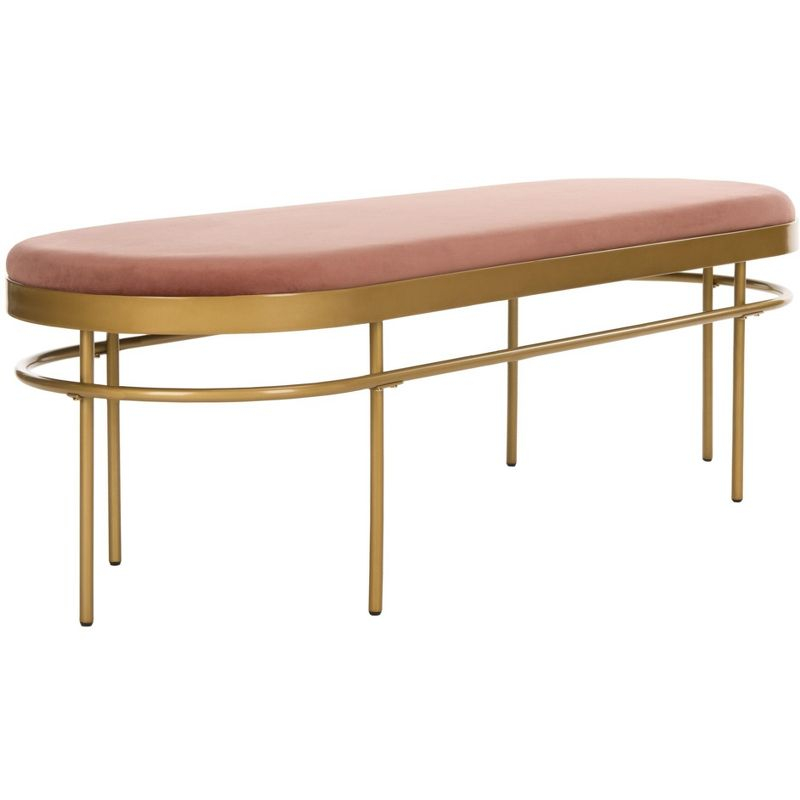 Sylva Oval Bench - BCH6202 - Dusty Rose/Gold - Safavieh