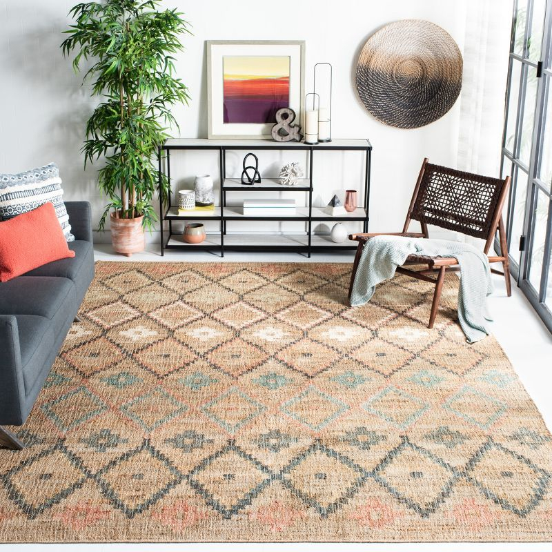 Kilim KLM753 Hand Loomed Area Rug - Natural/Blue - 5'x8' - Safavieh.