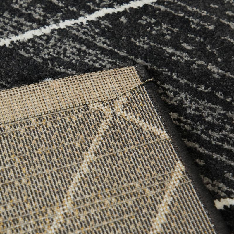 7'10"x10' Alberto Transitional Geometric Rug Black - Balta Rugs: Large Indoor Area, Stain-Repellent, Low Pile