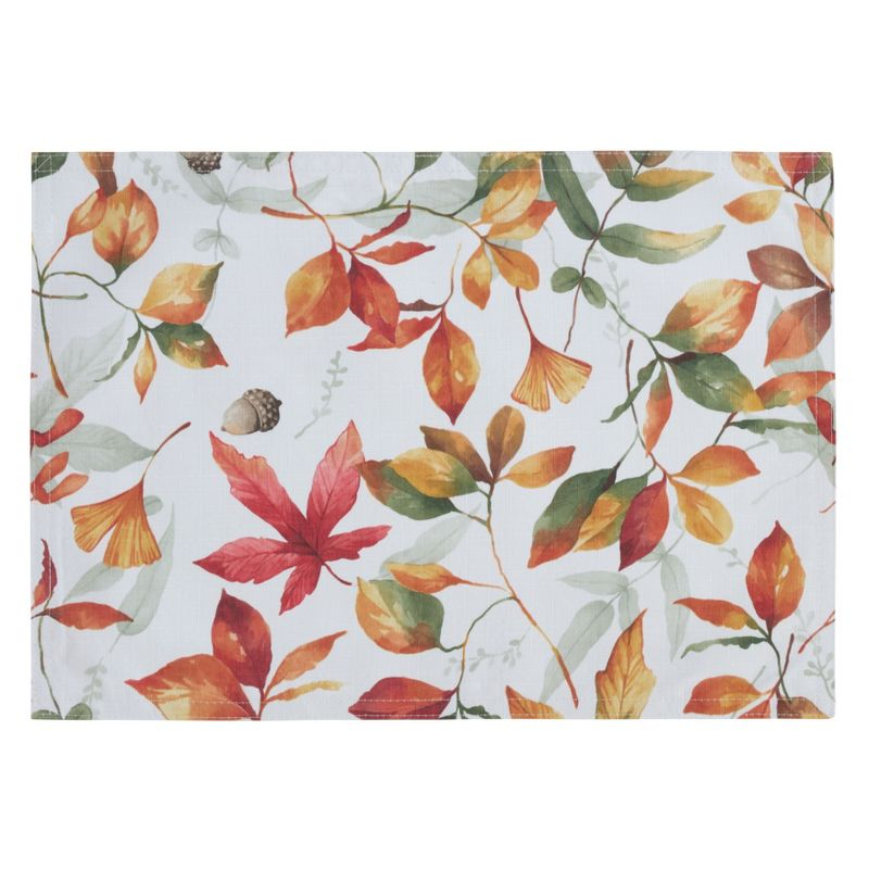 Saro Lifestyle Fall Leaf Placemat, 14"x20" Oblong, Multi (Set of 4)