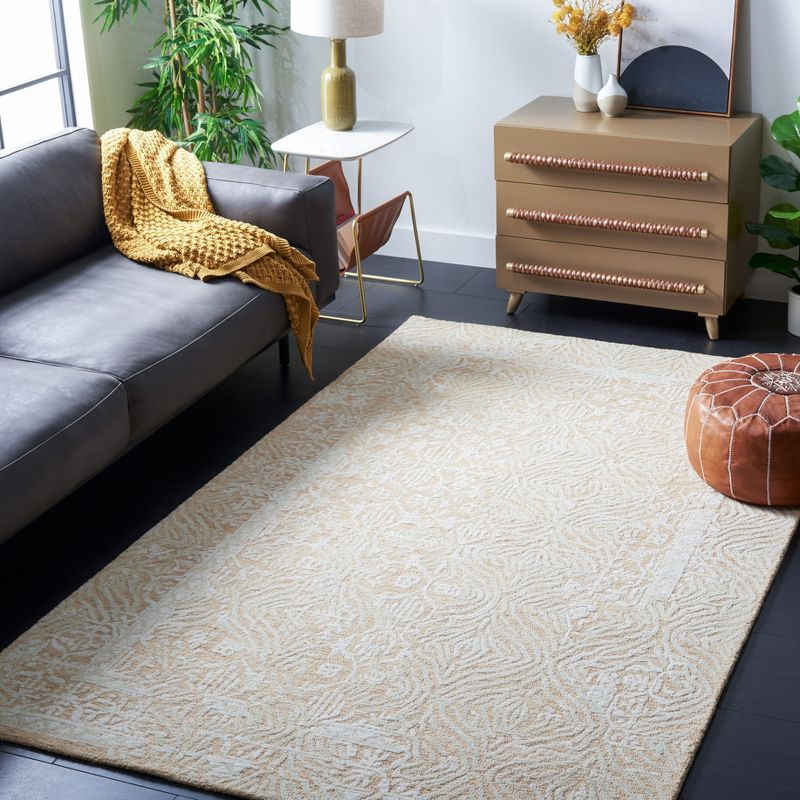 Metro MET905 Hand Tufted Area Rug - Gold/Ivory - 4'x6' - Safavieh.