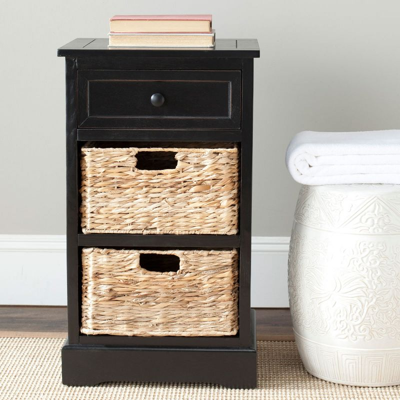 Carrie Side Table - Distressed Black - Safavieh.