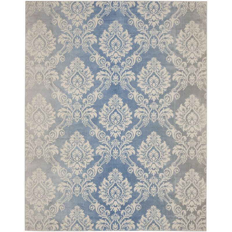 Nourison Elation ETN03 Indoor only Area Rug - Ivory Blue 7'10" x 9'10"