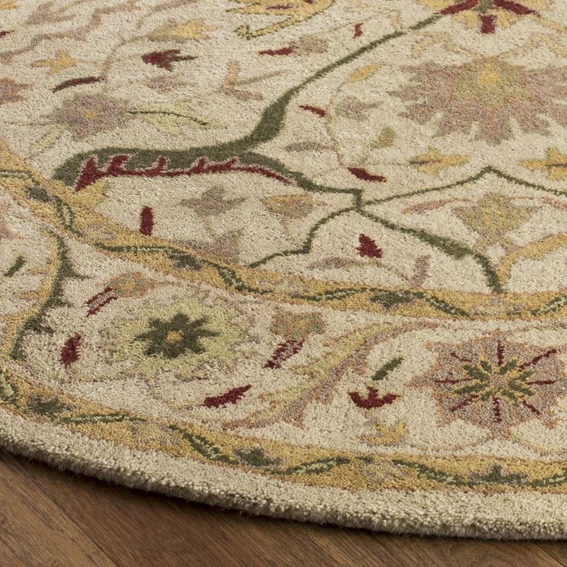 Antiquity AT14 Hand Tufted Indoor Area Rug - Ivory - 7'6"x9'6" Oval - Safavieh