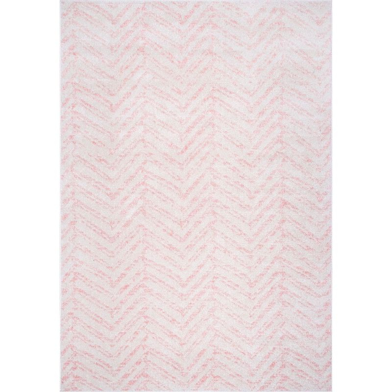 Nuloom Rosanne Geometric 5x7 Indoor Area Rug for Living Room Bedroom Dining Room Kitchen, Pink/Ivory