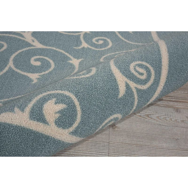 Nourison Home & Garden Light Blue Indoor/Outdoor Area Rug RS019 4'3" x 6'3"