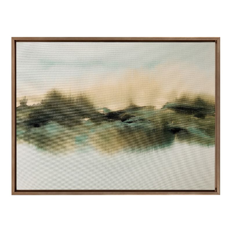 28" x 38" Sylvie Tranquil Meadows Framed Canvas by Amy Lighthall Gold - Kate & Laurel All Things Decor: Rustic Digital Art, Plastic Frame
