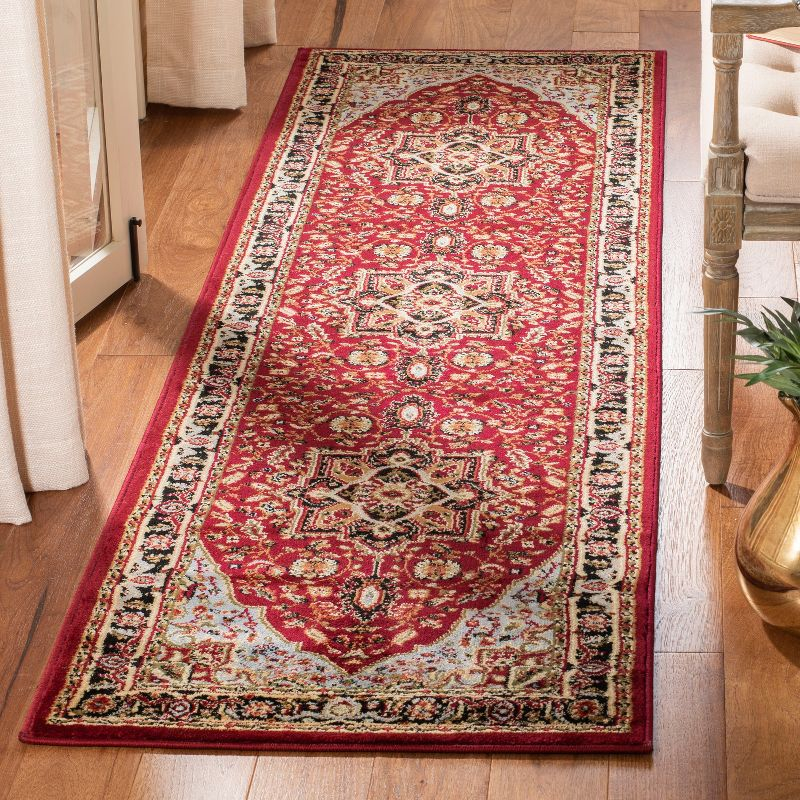 Lyndhurst Heriz LNH330 Power Loomed Runner Rug - Red/Black - 2'3"x8' - Safavieh