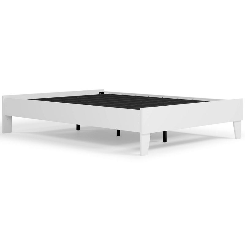 Full Piperton Platform Bed White - Signature Design by Ashley: Modern Style, No Box Spring Needed