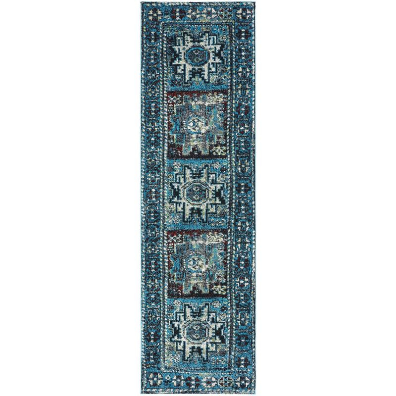 Vintage Hamadan VTH213 Power Loomed Indoor Runner Rug - Light Blue/Black - 2'3"x8' - Safavieh