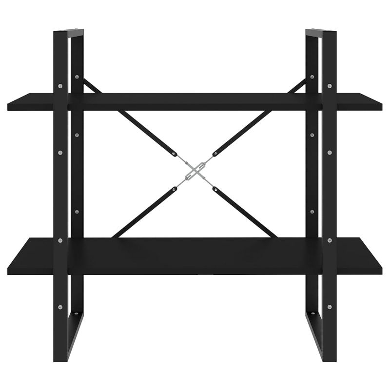 vidaXL 2-Tier Book Cabinet Black 31.5"x11.8"x27.6" Engineered Wood