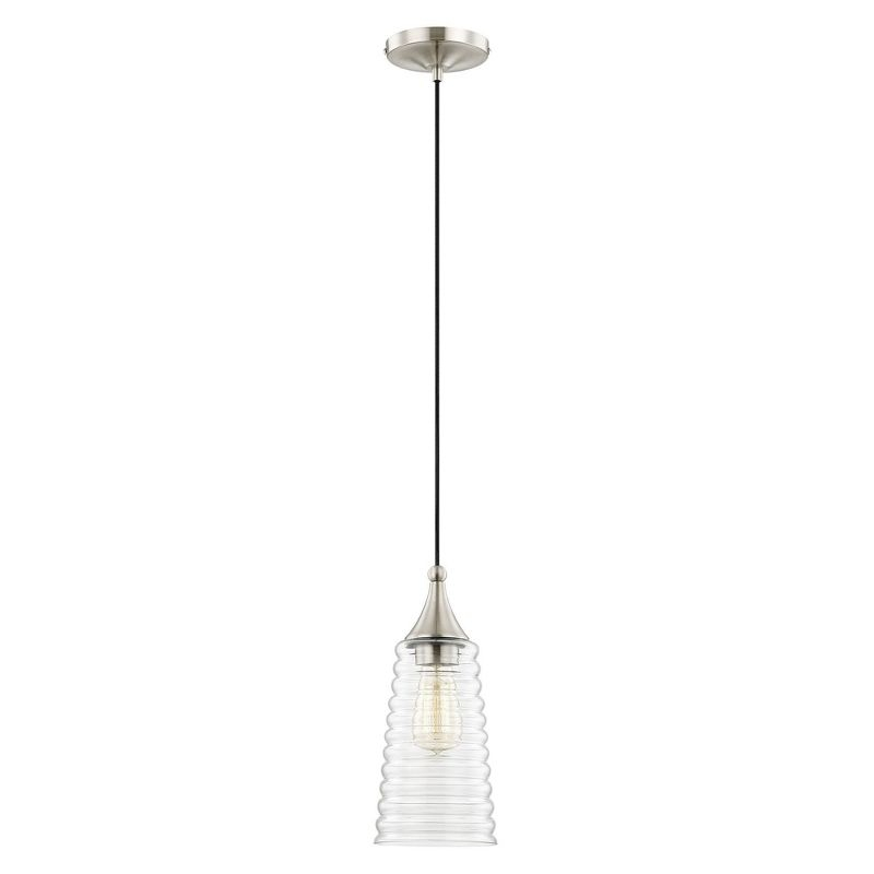 Livex Lighting Art Glass 1 - Light Pendant in  Brushed Nickel