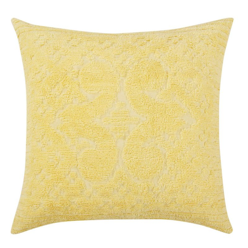 Euro Ashton Collection 100% Cotton Tufted Unique Luxurious Medallion Design Pillow Shams Yellow - Better Trends