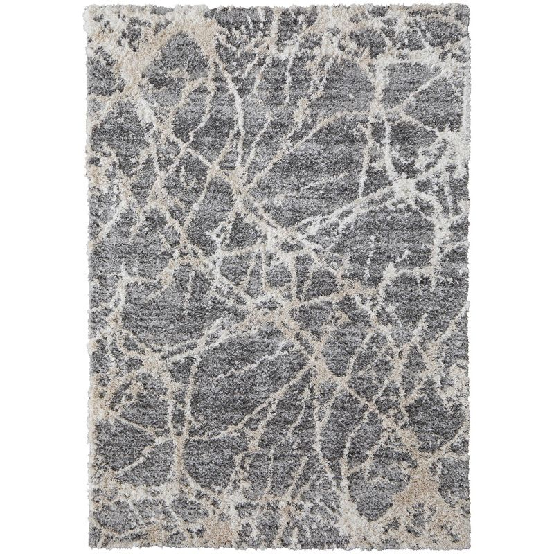 Mynka Transitional Abstract Gray/Ivory Area Rug