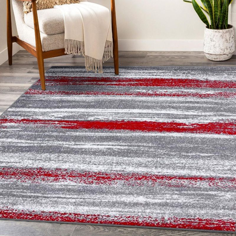 Luxe Weavers Modern Abstract Red 6x9 Area Rug
