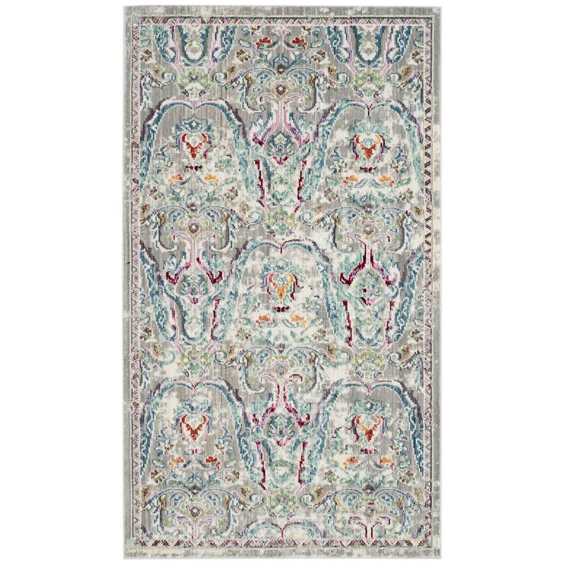Mystique MYS925 Power Loomed Accent Rug Grey / Light Blue 3' X 5' - Safavieh.