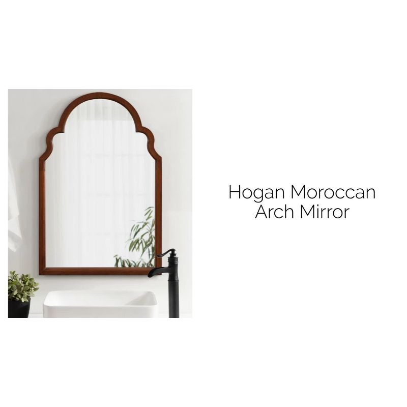 Kate and Laurel Hogan MDF Arch Mirror, 36x30, Black