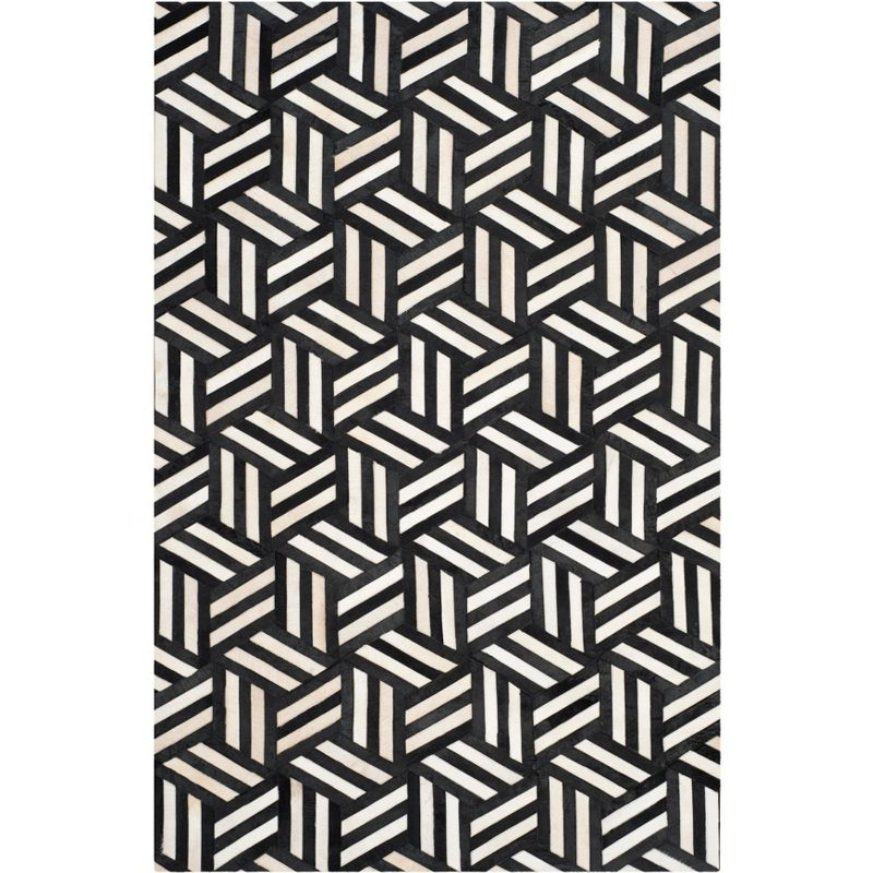 Studio Leather STL219 Hand Woven Indoor Area Rug - Ivory/Black - 5'x8' - Safavieh