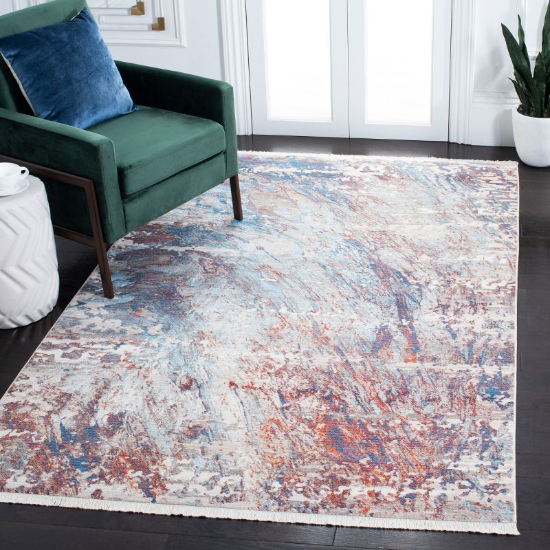 Vintage Persian VTP452 Power Loomed Indoor Area Rug - Blue/Rust - 5'x7'6" - Safavieh