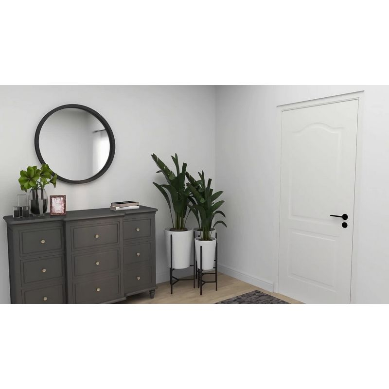 32" Contemporary Wood Wall Mirror Black - Olivia & May: MDF Frame, No Assembly, Wall Mount